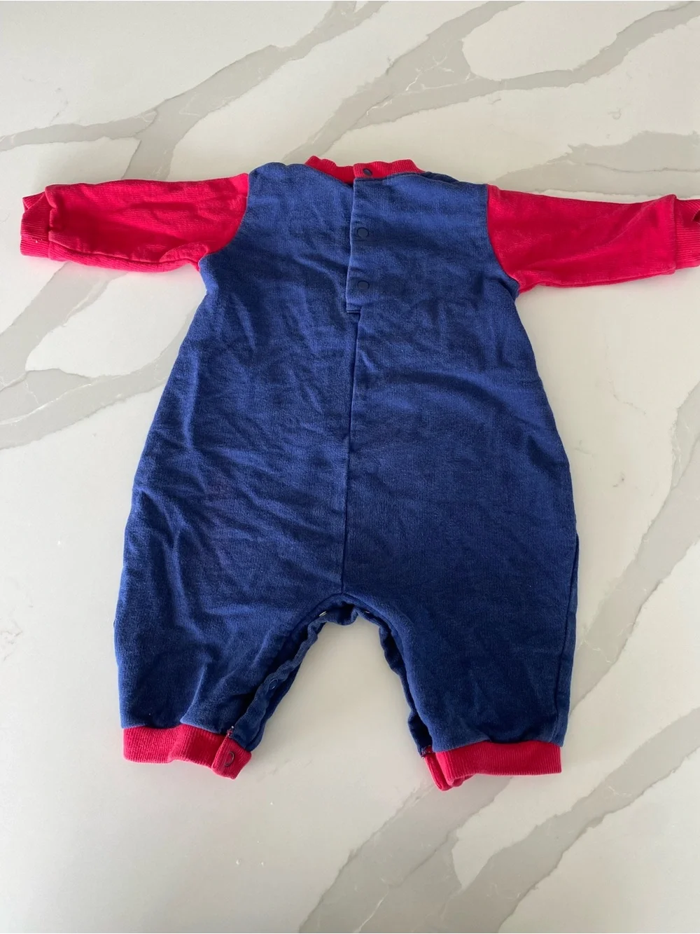 VTG 80’s 90’s Little Me 6 Months USA 100% cotton Football Embroidered Romper - Picture 9 of 10